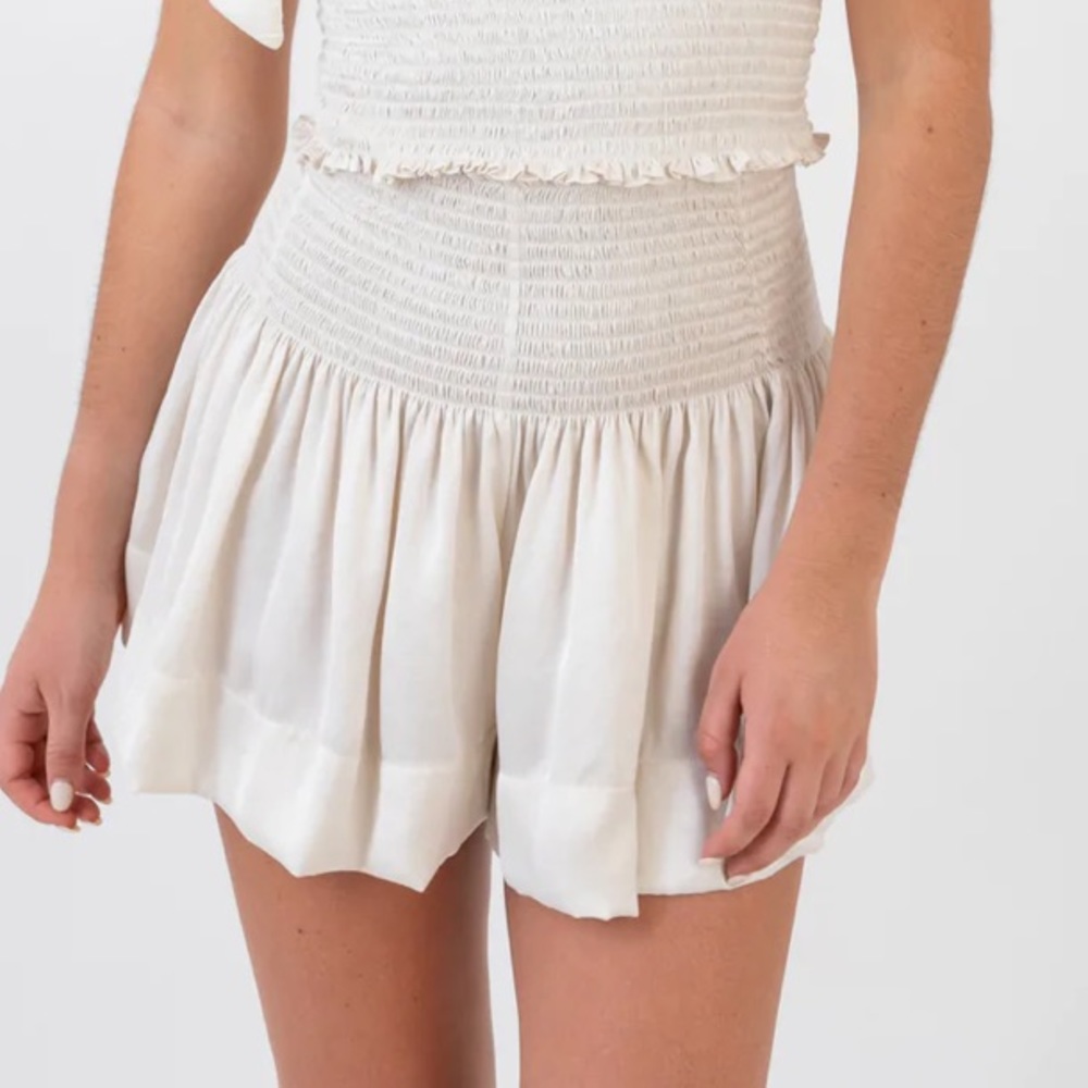 NWT ivory poly satin koch skirt